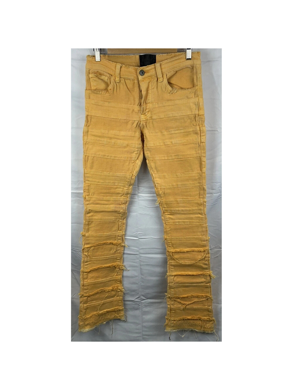 VALABASAS Men's Size 30 Pale Orange Stacked Paneled Distressed Jeans